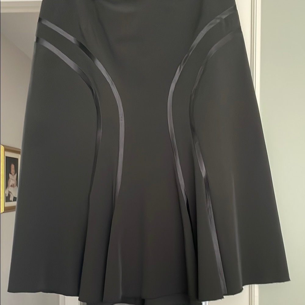 Black Midi Fit and Flare Skirt for Work